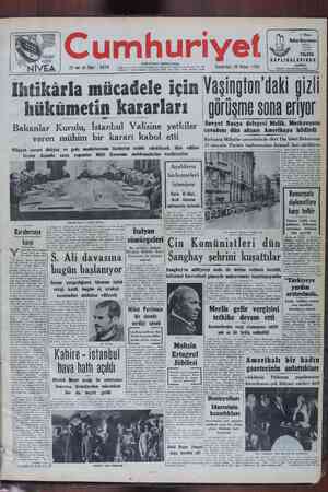 Cumhuriyet Gazetesi April 30, 1949 kapağı