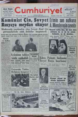 Cumhuriyet Gazetesi January 18, 1950 kapağı