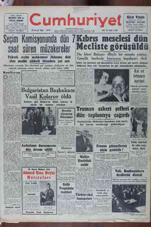 Cumhuriyet Gazetesi January 24, 1950 kapağı
