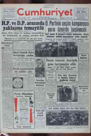 Cumhuriyet Gazetesi January 28, 1950 kapağı