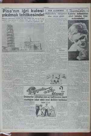  28 Genk 1880 CUMMURİYET . Pisa'nın iğri kulesi (Ç ren âteminve )| Tecessüsler yıkılmak tehlikesinde! "7 7 a Şizel kokuları
