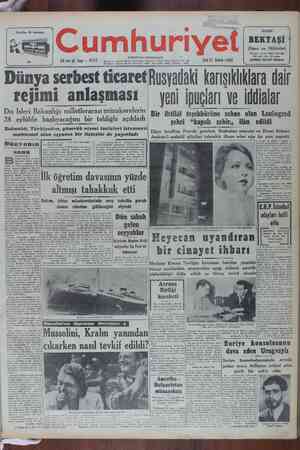 Cumhuriyet Gazetesi February 21, 1950 kapağı