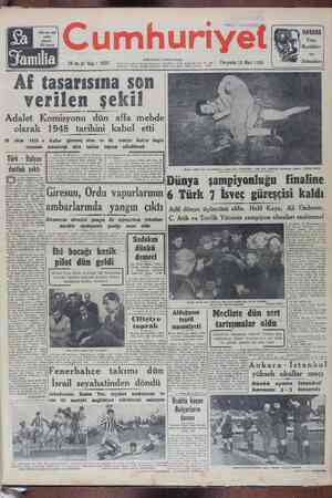 Cumhuriyet Gazetesi 23 Mart 1950 kapağı