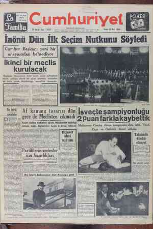 Cumhuriyet Gazetesi 24 Mart 1950 kapağı