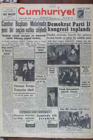 Cumhuriyet Gazetesi 31 Mart 1950 kapağı