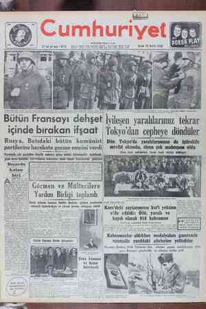 Cumhuriyet Gazetesi 22 Aralık 1950 kapağı