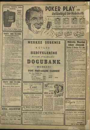  Yugoslavyada İSKRA  Fabrikası mamulâtından POKER PLAY'ın — üstünlüğü bir Hakikattıı Memleketimizde senelerce tecrübe edilerek