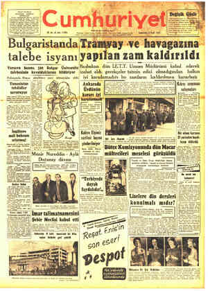 Cumhuriyet sayfa 1
