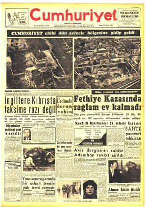  Ç AYNANIZI ) VüRA İLe OVUNUZ! UCUSU: n İngiltere Kıbrıstab taksime razı değil Savunma Bakanı Sandys, Adanın taksiminden...