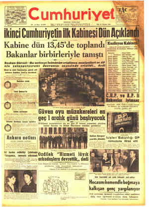 Cumhuriyet sayfa 1