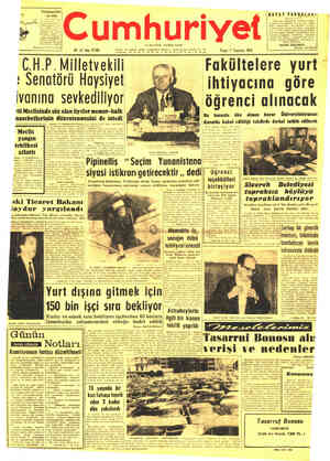  a tek isim Kumaşçılıkta İHAYAT PARGALARI S 40 yıl sayı 13.981 Pozar 7 Temmuz 1965 CHP MıIIetvekıVIı Fukultelere yurt ;...