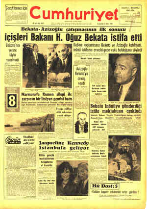  TESTLİ - RESİMLİ KUMA Çocuklarınız için! 40. yıl sayı 4071 ö n he Peypay y ea g P ö Y e Cumartesi 5 Ekim 1965 Bekata-Azizoğlu