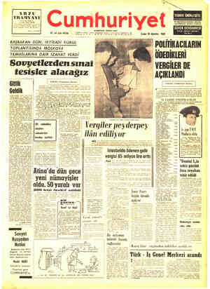  TEKNİK ÜNİVERSİTE ARZU 5 : TRAMVAYI ı Y e ü ac öarir UG GÜVEN DEHSHANESI Beyoğlu, Ağacar Cuma 20 ıgıısm 1965 BCT...