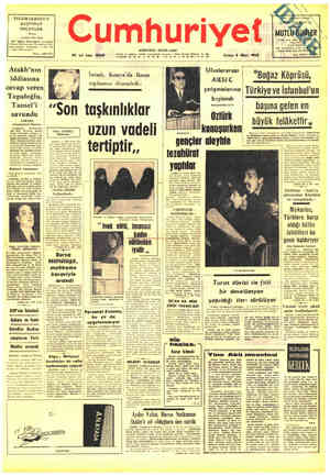  TELEMAKHOS'UN BAŞINDAN GEÇENLER Cumhuriyet «i KURUCUSU: YUNUS NADİ Büyük Mlle Han 02 İSTİ 44. yıl sayı 15665 N | y Ç ae der a