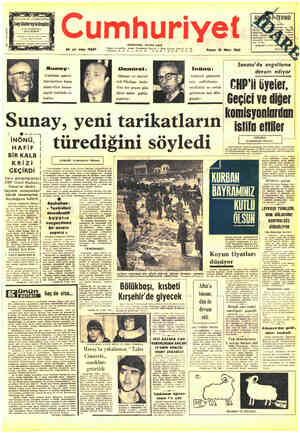  0.H LAWRENCE'ın ÜNLÜ ROMANI Tz — satınşano 44. yıl sayı 15667 Teşrat ve mektup  adresti Cumhur, Teletonları 27 42 KURUCUSU: