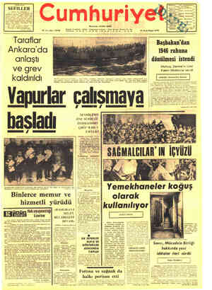  SEFILLER İNGELİZCR — TÜRKÇE TELAFFUZLU MKÇE TöLArMUZLU Kurucusu: YUNUS NADİ 46. yıl, sayı: 16336 — Ti e mektup  adresi:...