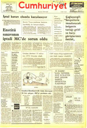 ÇaĞDAŞ Yar NLA SENİN iÇİN EY DEMOKRASIİ 'NECATİ CUMALI AYAT: 15 URA 53 YIL SAYI: 18783 Y2 KASIM 1976 CUU A ferkez dersahesi