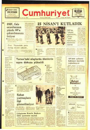  Ş İNNERSİTE MaRUK eeet |'Cumhuriyet 6025 30-61 5292 BEŞİKTAŞ 56. Yıl; Sayı: 20024 Kurucusu : YUNUS NADİ 10 TL. 24 Nisan 1980
