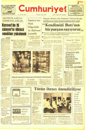  BT. Yıl; Sayı: 20312 Kurucusu : Yunus NADİ 10'TL. 21 Şubat 1981 Cumartesi SIKIYÖNETİM KOMUTAN YARDIMCILIĞI AÇIKLADI :...
