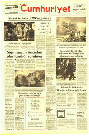  DÖRTLER DERSA! -u ÖĞRETİM YİLİ 'Cumh 58. Yıl; Sayı: 20448 Kurucusu : Yunus NADİ uriyet 10 TL, 7 Temmuz 1981 Salı Sovyet...