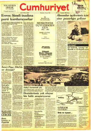  Çağdaş Yayınları Türk Ocağı Cad. 39/41 Cağoloğ ” İstanbut, 150 Lira. "e Cumhuriyet Evren: Şimdi inadına W B Almanlar...