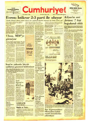 Cumhuriyet sayfa 1