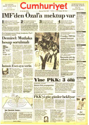 Cumhuriyet sayfa 1