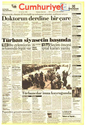  w & Cumh hep yanınızda, uriy 65. Yıl; ayı: 23188 Kurucusu: Yunus Nadi 500 TL. mor snn 12 Mart 1989 Pazar — Hemnşiresiyle,...