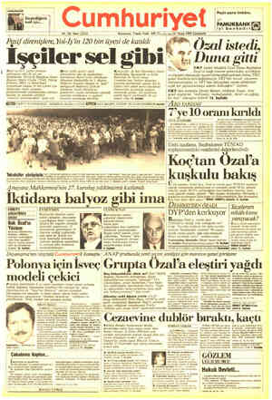  * Cumhuriyet Peşin para imkânı. PAMUKBANK iyi bankadır 65. Yıl; Sayı: 23233 Kurucusu: Yunus Nadi 600 TL. vıuv sahıı 26 Nisan