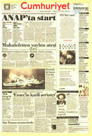 Cumhuriyet sayfa 1