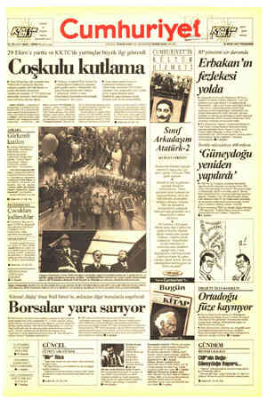  Z”N 74. YIL SAYI: 26321 / 90000 TL (KOV içinde) 7 YUNUS NADİ —30 EKİM 1997 PERŞEMBE 29 Ekim'e yurtta ve KKTC ’de yurttaşlar