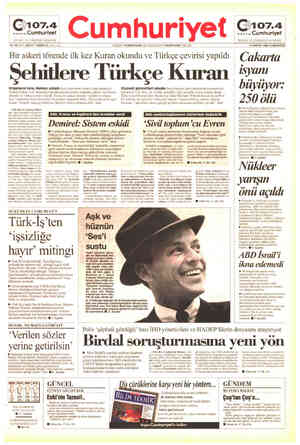  )107.4 saoyo Cumhuriyet İSTANBUL VE ÇEVRESİNDE YAYINDAYIZ —| « Cumhuriyet hoz saovo Cumhuriyet İSTANBUL VE ÇEVRESİNDE...