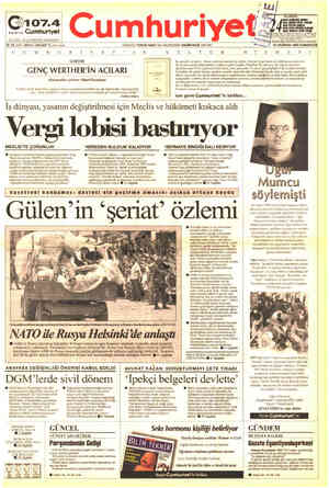  )1O7.A raovo Cumhuriyet İSTANBUL VE ÇEVRESİNDE YAYINDAYIZ. | Düşaz KNEĞ İŞLEM BİR TELEFONLA S12 SU4 bi 96 76.YIL SAYI: 26918