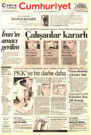 Cumhuriyet sayfa 1