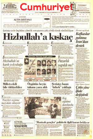  Cumhuriye 76. YIL SAYI: 27132 / 250.000 TL (KDW içinde) KURUCUSU: YUNUS NADİ (1924-1945) BAŞYAZARI: NADİR NADİ (1945-1991)