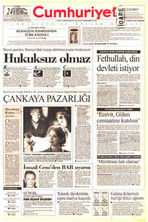  . Cumhuriyet: umhuriyet Kitap Kulübü onlarında ve Temsilciliklerinde Tukacağ Cat Ver S DeD Üa e Ar ei 776. YIL SAYI: 27160 /