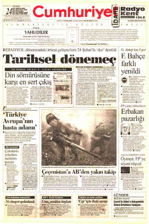  H" £M BİR TELEFORLA 0 öi 76 YIL SAYI: 27172 / 250.000'TL KOY çide KURUCUSU: YUNUS NADİ (1926-1945) BAŞYAZAR: NADİR NADİ...