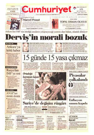  e ııâun nEısnııınzın umhurıyet iz (e izn gü Yerleştirme sınavı) Pazarlama A.Ş. Türkocağı 1 Nisan 2001, Pazar Günü KErDN İarSE