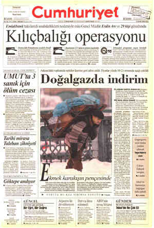 Cumhuriyet) ENEL HAKK'IN HAKKI İlhan Selçuk Y C ha $ T c Kai f aranim j JB YIL SAYI: 27852 / 500.000 TL (KDW içinde) KURU...