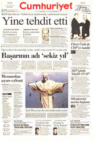  “Cumnuriyet| (EiTaR Tarı| KURTULUŞ KURULUŞ Bülent Tanör 74 YIL SAYI: 28093 / 500.000 TL içinde) KURUCUSU YUNUS. NADİ (S 1881)