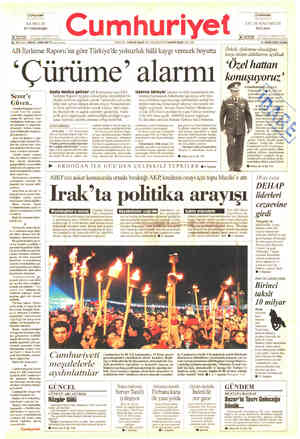  Cumhuriyet İLK xın“ı,!S T.PT.'DE İKİNCİ MECLİS H.V.Velidedeoğlu Işıl Çakan K ORAR Srmmis t GŞ MA Si yi d 80 YIL SAYI: 28513 /