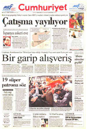  c-rw—. nyıv.n.ı Cumhuriyet B0 YIL SAYI: 28650 / 500.000 TL KOV çinde) | Kürt-Arap gerginliği Halep'e sıçradı Şam ABD'yi...
