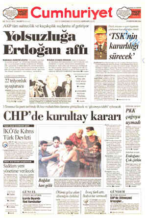  Cumhuriyet . YIL SAYI: 28741 / 500.000 TL KOViçinde) AKP tüm sahtecilik ve kaçakçılık suçlarına af getiriyor Yolsuzluga...