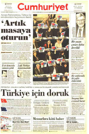  Cumhuriyet KİTAPLARI SÖYLEV LT H. V. Velidedeoğlu K 31. YIL SAYI: 28925 / 500.000 TL (KOY ç Avrupa Parlamentosu, Türkiye ile