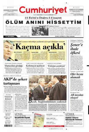  v SADD dal BİR CUMHURİYET DÜŞMANININ PORTRESİ (FETHULLAH GÜLEN) umhuriyet 82. YIL SAYI: 29338 / 50 YKr (xov içinde) KURUCUSU: