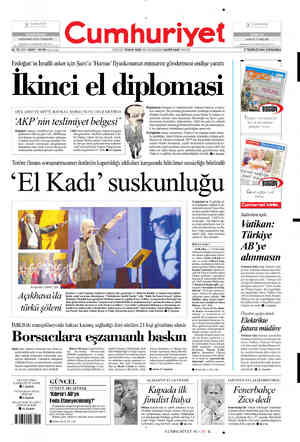  Cumhuriyet ORTADAKİ ASYA ÜLKELERİ AVRUPA TÜRKLERİ 83. YIL SAYI: 29491 / 50 YKr (xov içine) KURUCUSU: YUNUS NADİ (1924-1945)