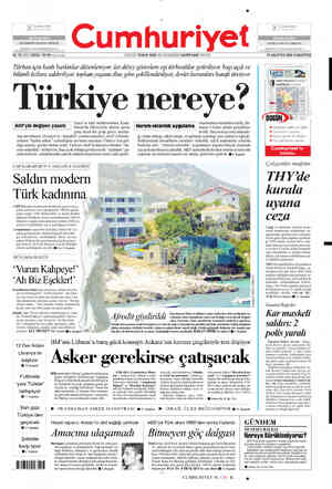  TE Sumhuriyet umhuriyet 3, YIL SAYI: 20536 7 50 YKr oY çnoa KURUCUSU: YUNUS NADİ (1924-1945) BAŞYAZARI: NADİR NADİ...