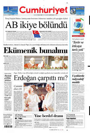  4 P — TÜPÜNÜZÜN GÜVENLİK e HOLOGRAMSIZ AYGAZ â GEÇTİĞİNİ CÖSTEREN u m u rıye (' b ae ” ArcaZİ 83. YIL SAYI: 29640 / 75 YKr