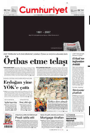  ç Cümtüriyet —— YDEotocu, vti Cumhuriyet CAT  Lkuki Kü yoşur Kiapları Z aa — SERATA'EN e aT 83. YIL SAYI: 29723 / 75 YK xDv