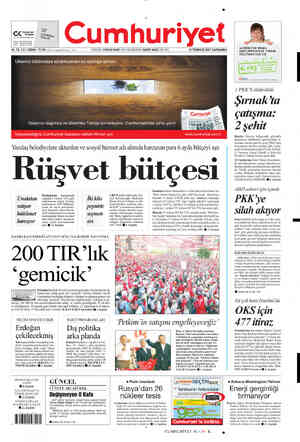  ««& Cumhuriyet 84. YIL SAYI: 29869 / 75 YK (V içinde) (KKTC'de: 1 VTL) KURUCUSU: YUNUS NADİ (1924-1945) BAŞYAZARI: NADİR NADİ